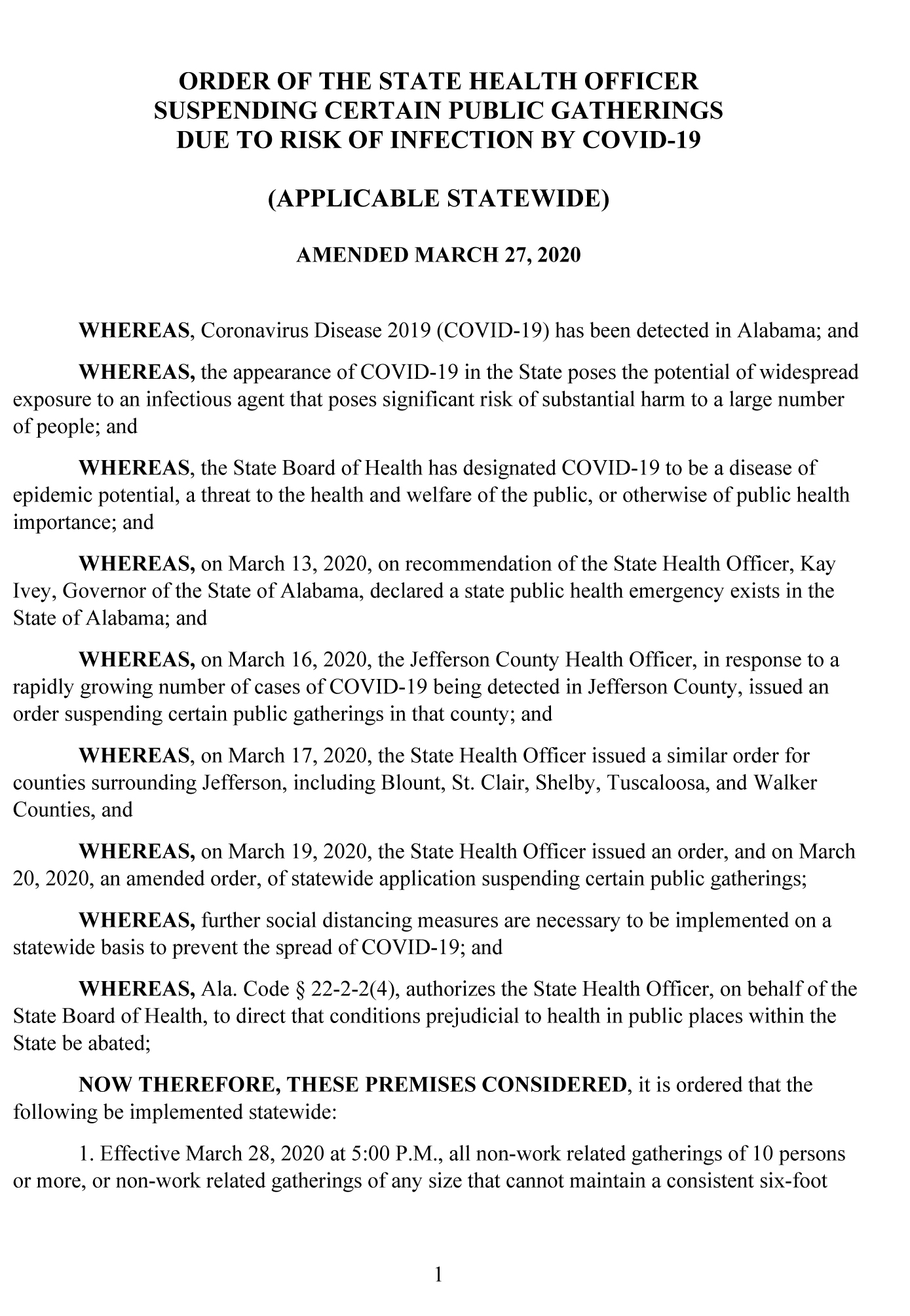 Alabama Issues New Public Health Order Closes Non Essential Businesses The Clarion Newspaper